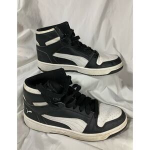 Puma Boys Rebound Lay Up Black/White Sneakers Basketball Shoes 370486-01 Sz 6.5C
